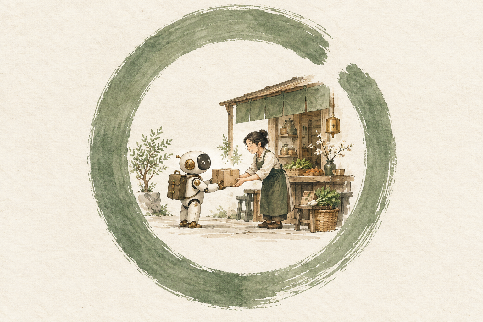 Watercolor circle behind the publication navigator